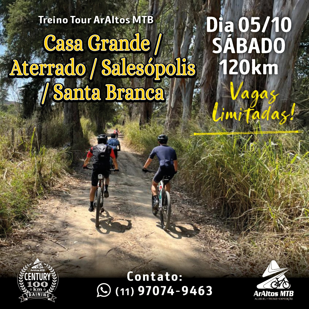 informações treinos de bike casa grande