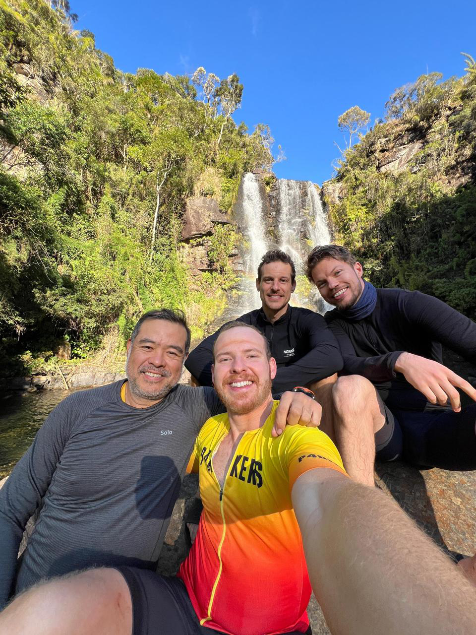 Cachoeira durante o roteiro de bicicleta