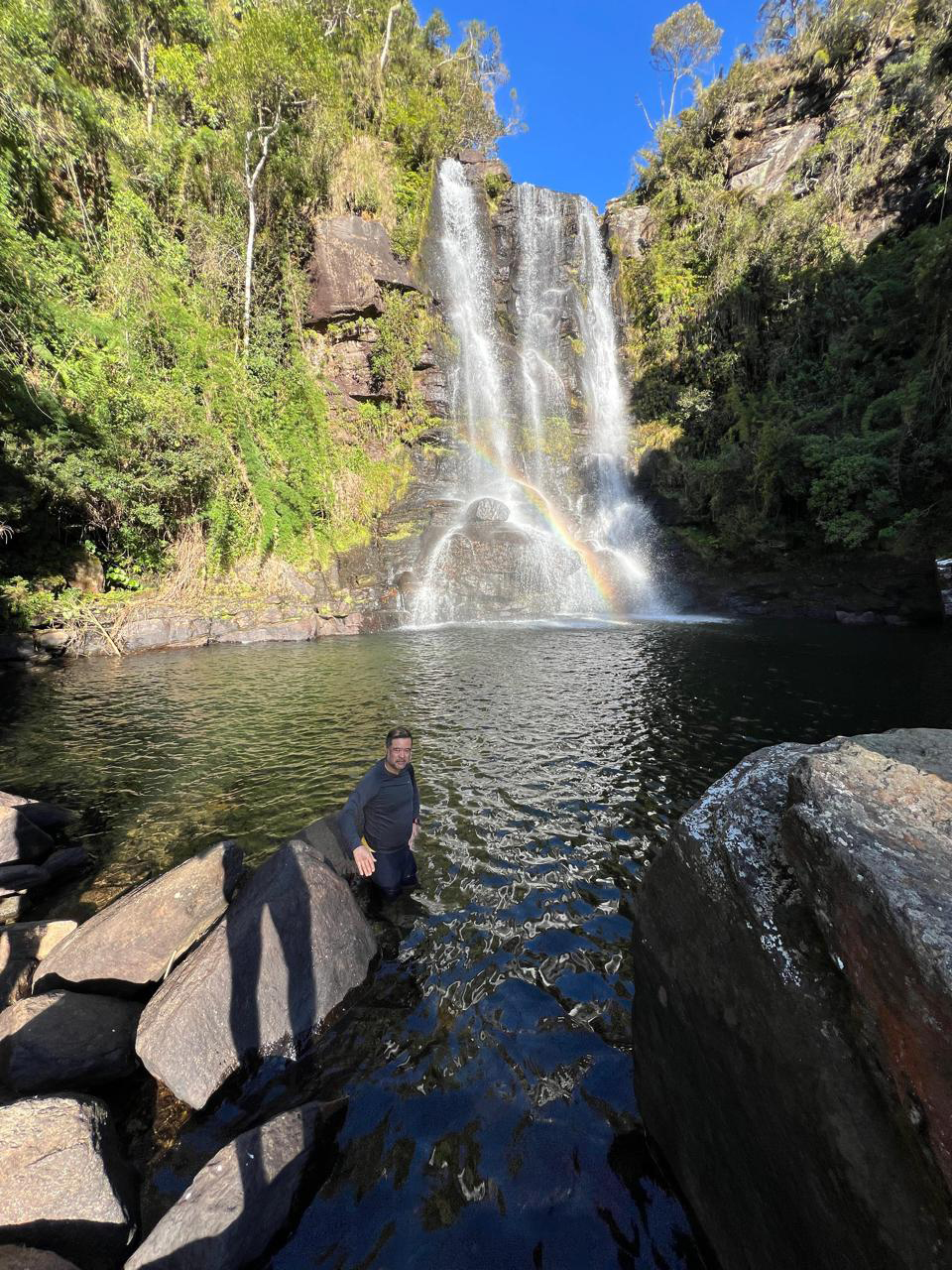Cachoeira durante o roteiro de bicicleta Caminho dos Anjos