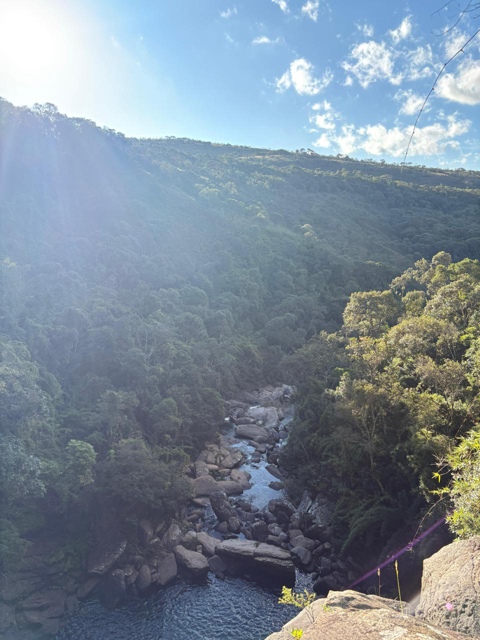 Cachoeira durante o roteiro de bicicleta